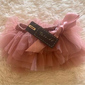 NWT Dusty Rose Ruffle Tutu.kk Bloomer Size Small Skirt Ribbon Bow